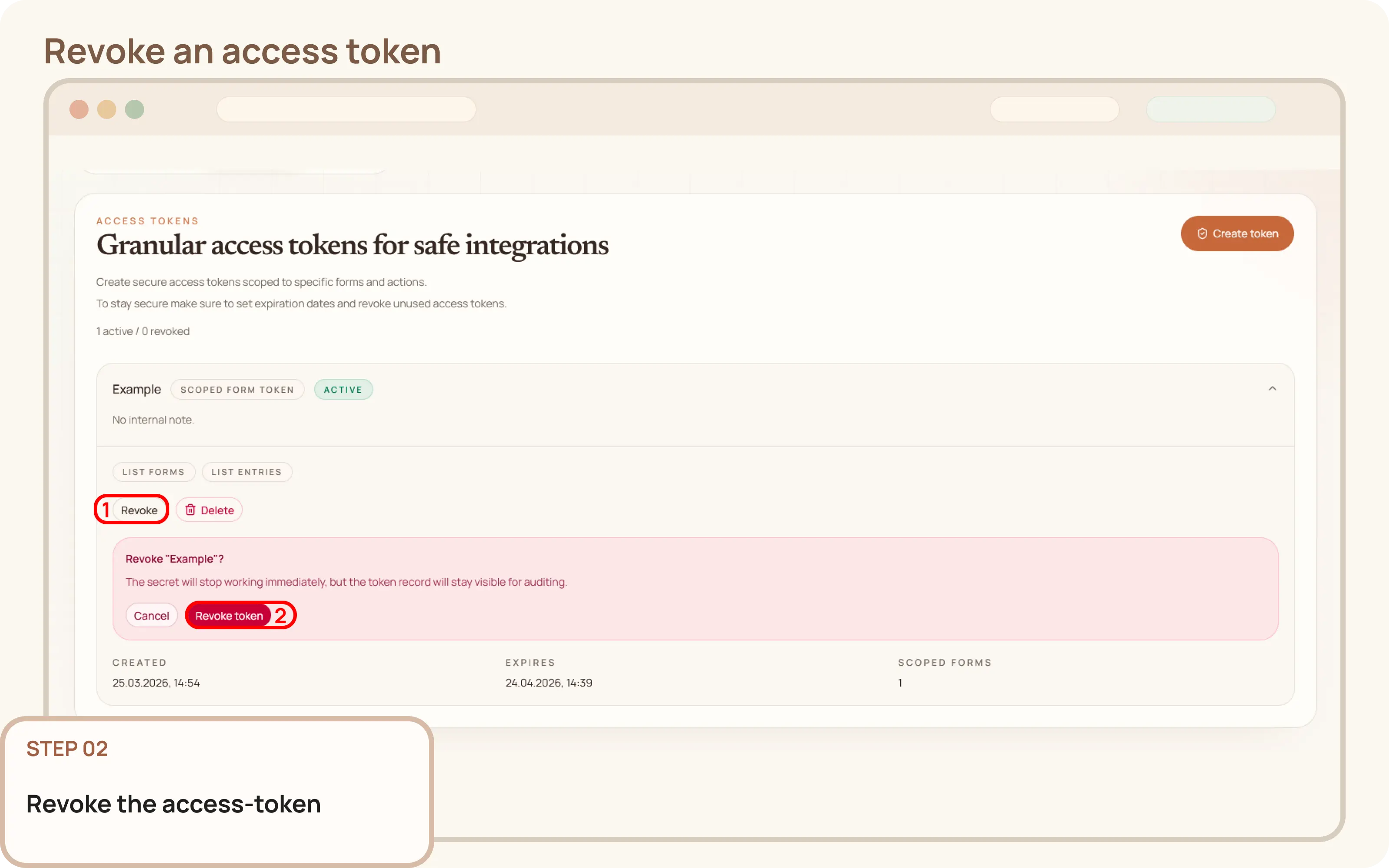 Revoke an access token: Revoke the access-token